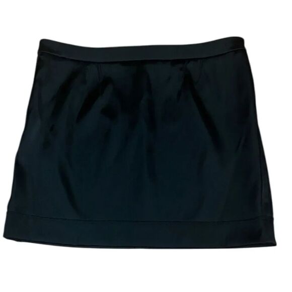 Juicy Couture Dresses & Skirts - Juicy Couture Black Satin Mini Skirt, exposed seams, zipper, 10